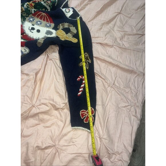 Christopher & Banks Hand Embroidered grannycore teddybear holiday sweater - Picture 6 of 10